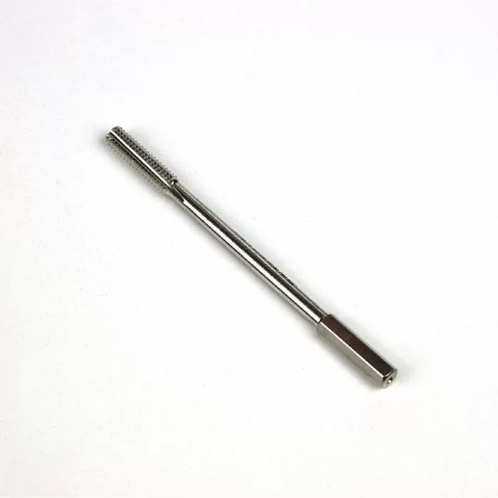 Metal threading tap tool for woodworking on a white background