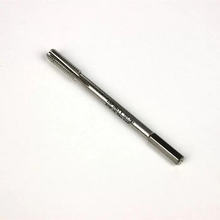 High-speed steel threading tap tool for woodworking or metalworking on white background
