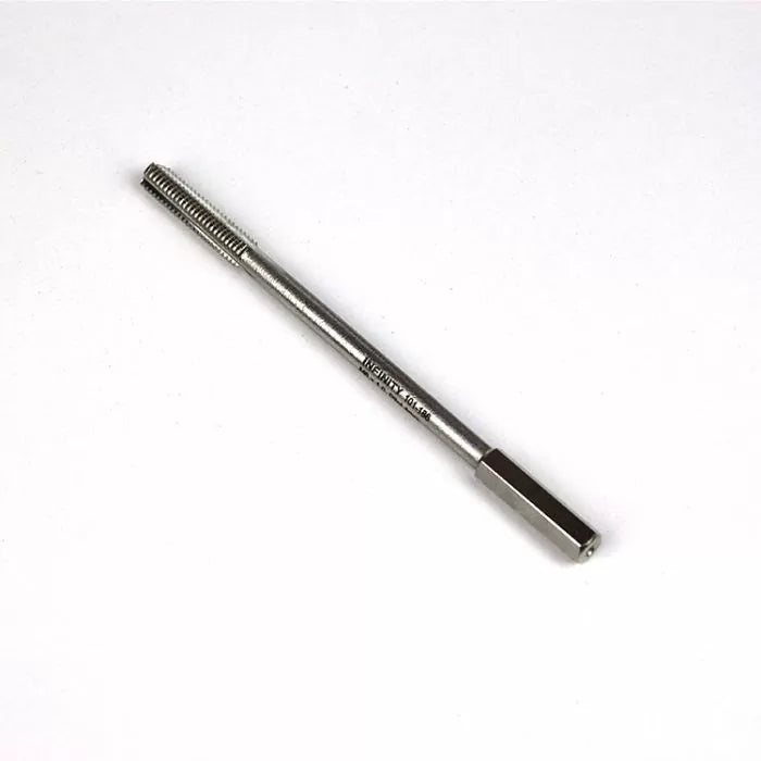 Metal threading tap tool for woodworking on white background