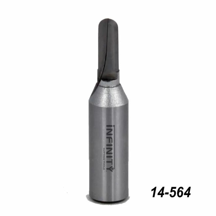 Carbide router bit with spiral cutting edge, labeled 14-564, for woodworking