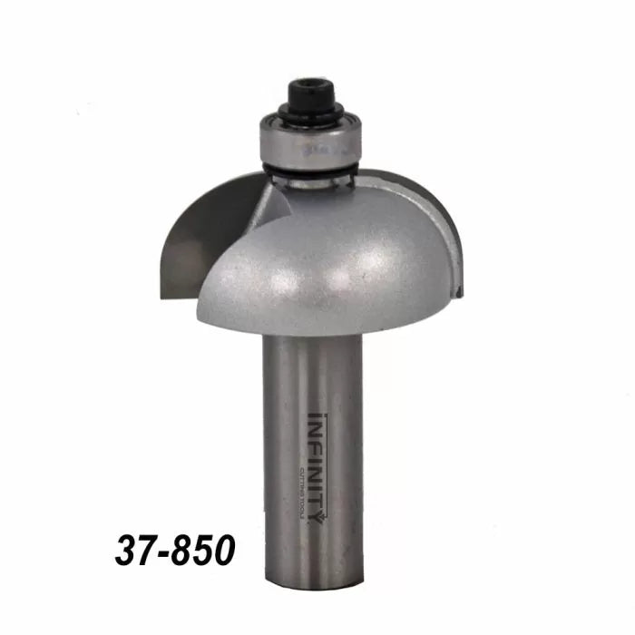 Roundover router bit for woodworking with bearing and 37-850 product number
