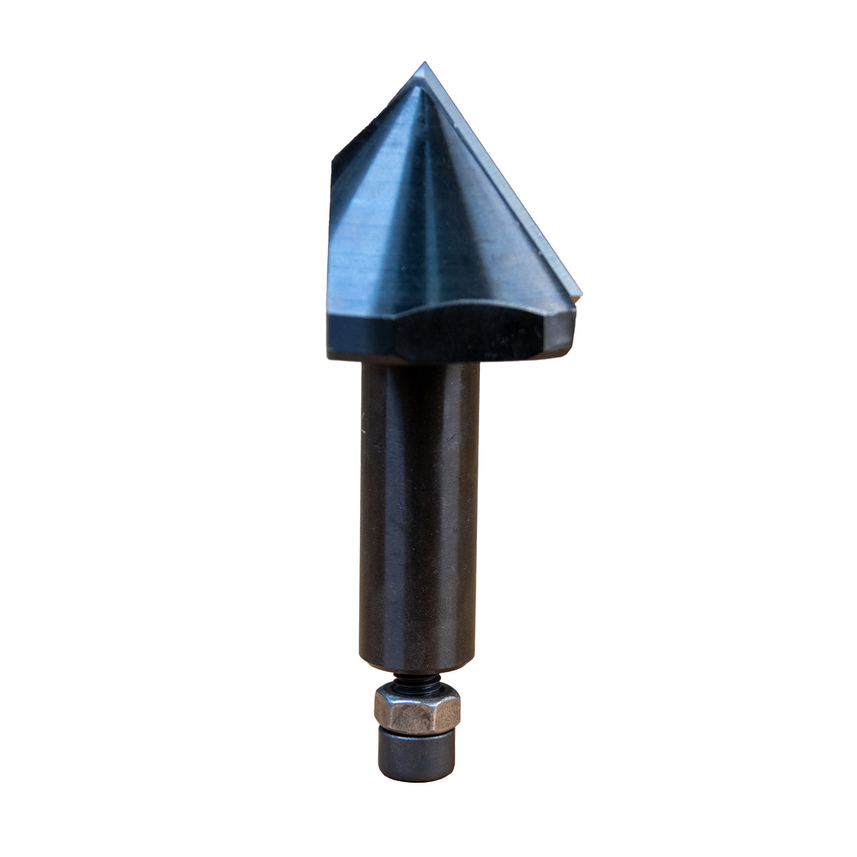 Infinity Tools Insert-Pro 91° Miterfold Router Bit left side view on a white background.
