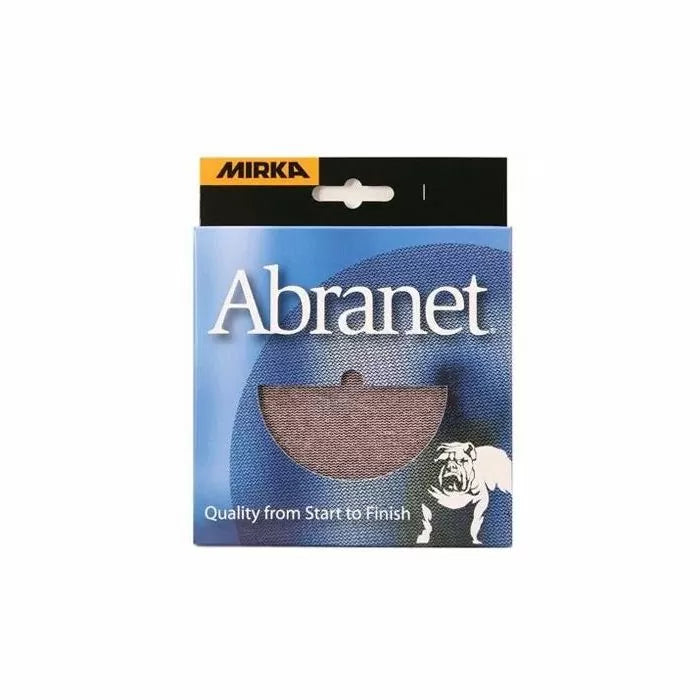 Abranet sanding discs in retail packaging for woodworking and finishing applications