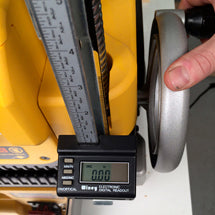 Wixey digital readout mounted on a planer showing a height measurement
