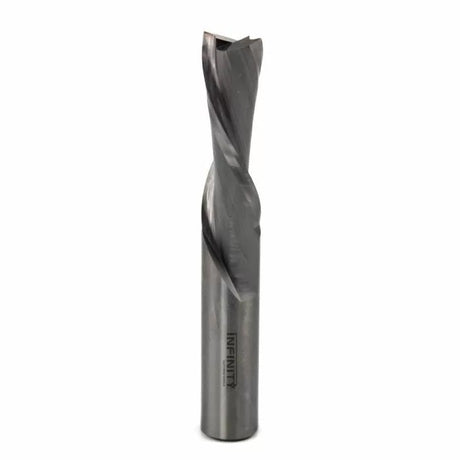 Infinity solid carbide spiral router bit with twisted cutting flutes