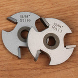 15/64" stile and rail saw blades for woodworking on wood surface