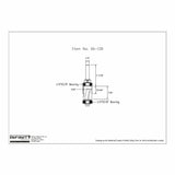 Technical diagram of router bit with bearings, labeled measurements and item number 06-130.