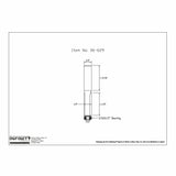 Technical drawing of straight router bit with dimensions and 3/16 x 1/2 inch bearing.