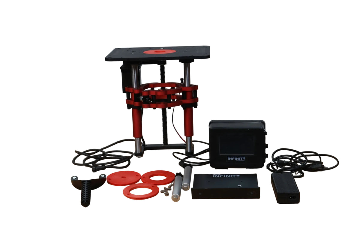 Infinity Tools Electronic Router Lift w/ Mounting Bracket - Fits 4.2" Diameter Router Motors