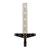 Precision woodworking router jig with stainless steel ruler and ergonomic handle
