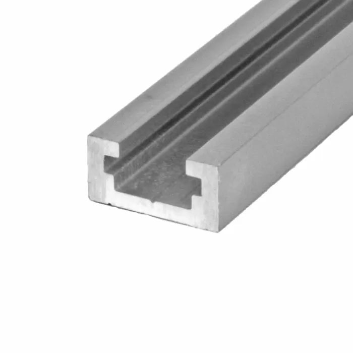 Aluminum miter track for woodworking router tables and jigs