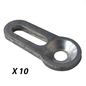 Steel slotted hanger bolt plate for woodworking, pack of 10