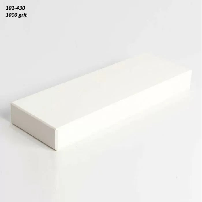 Rectangular 1000 grit sharpening stone for woodworking tools on a white background.