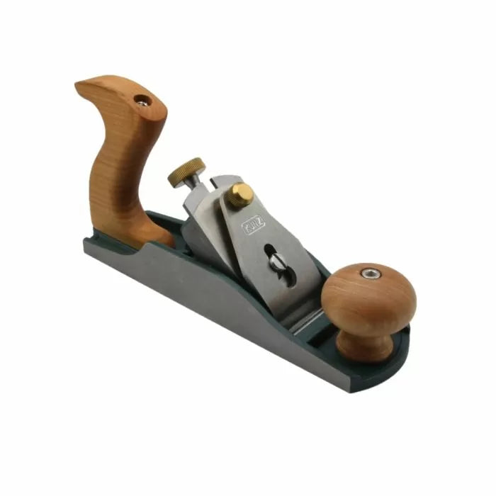 Bench hand plane with wooden handles for woodworking and precision smoothing tasks
