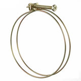 Double wire hose clamp with screw, steel, for woodworking dust collection systems