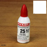 Mixol Oxide White universal tinting paste bottle on wood surface