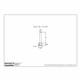 Technical drawing of round nose router bit with dimensions for woodworking.