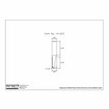 Technical diagram of 14-627 straight router bit with measurements for woodworking.