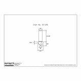 Technical drawing of 90-degree woodworking router bit with labeled dimensions.