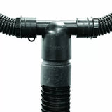 Dust collection hose connector with flexible tubing for woodworking shop vacuum systems
