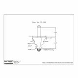 Technical drawing of woodworking router bit with dimensions and bearing details, item 19-140.