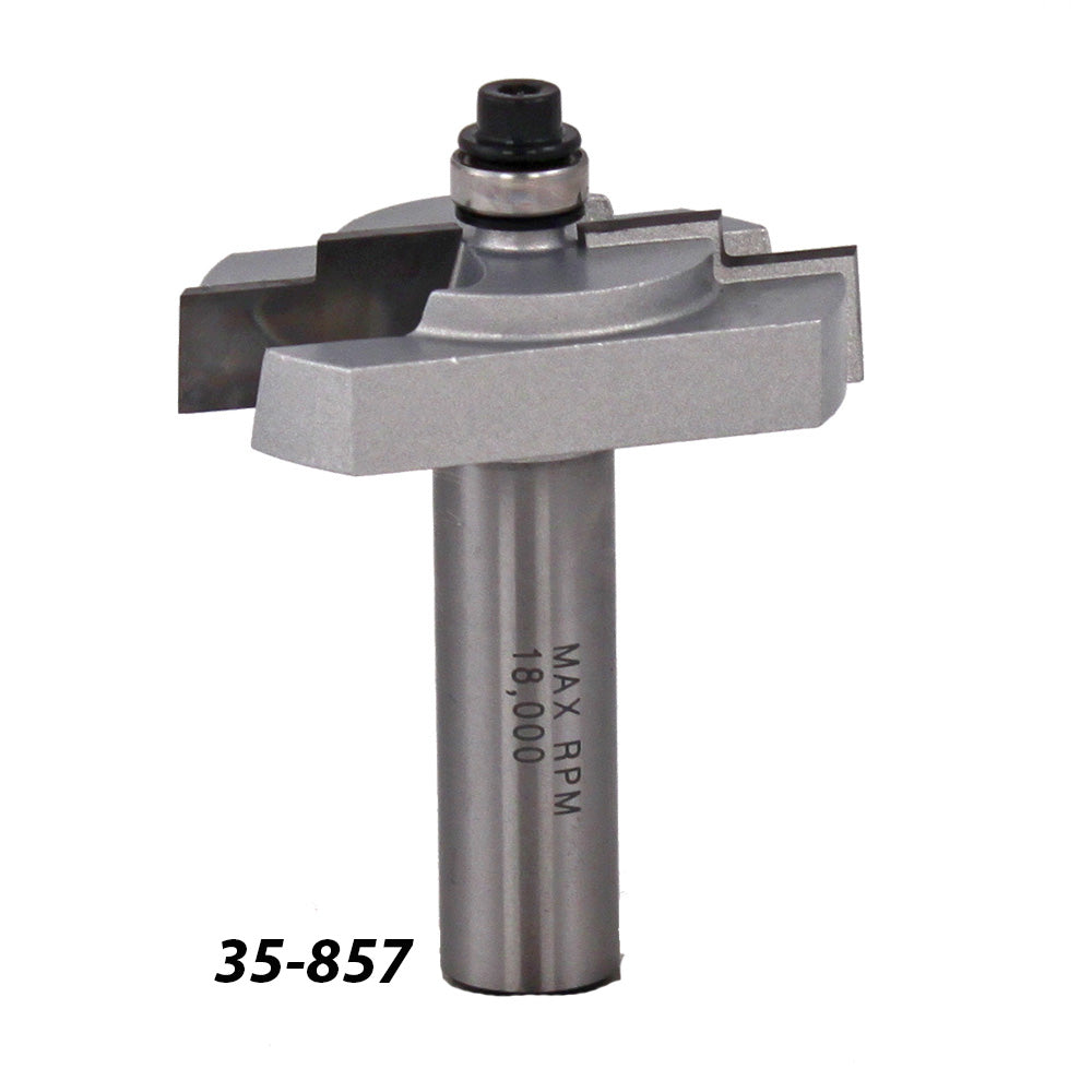 Carbide router bit with ball bearing, model 35-857, for woodworking precision cuts