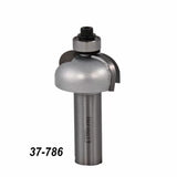 Roundover router bit with bearing, product number 37-786, for woodworking.