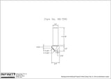 Technical drawing of router bit with detailed dimensions, woodworking tool diagram