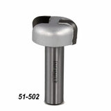 Round nose router bit for woodworking, steel shank, cutting edge, model 51-502
