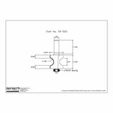 Router bit technical drawing with dimensions, item number 54-523, for woodworking tools.
