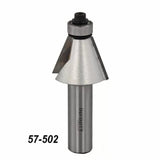 Chamfer router bit with bearing, model 57-502, for woodworking and joinery.