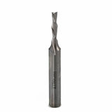 Upcut spiral router bit for woodworking on white background