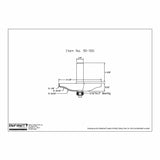 Technical drawing of woodworking router bit with dimensions and bearing, item 90-501.