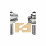Carbide router bit set with bearings for joinery, ideal for woodworking precision cuts