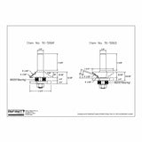 Technical diagram showing 91-506R and 91-506S router bit profiles with measurements.