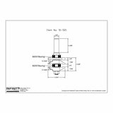 Technical diagram of router bit assembly with bearings, labeled dimensions, and part number 91-521.