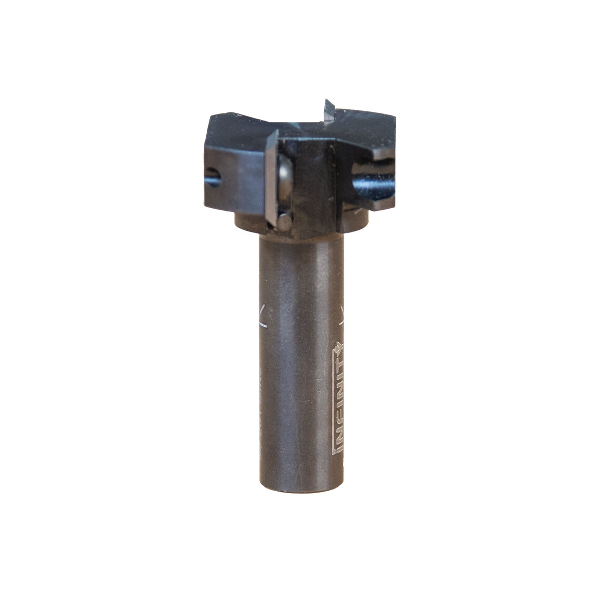 Infinity Tools Insert-Pro Mini Spoilboard Surfacing and Rabbeting Router Bit Right Side View on white background