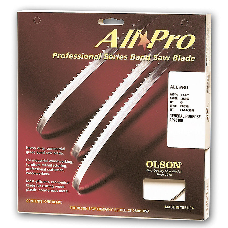 Professional series band saw blade packaging, 1/4 inch, ideal for woodworking and cutting wood.