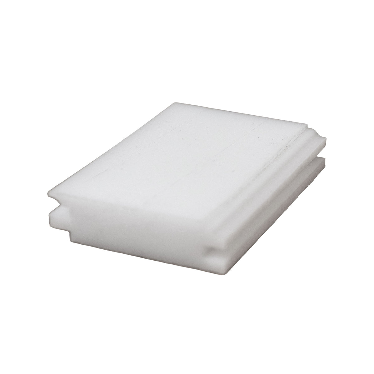 A white setup block shown on a white background.