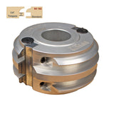 Aluminum woodworking shaper cutter head with 1/4 inch tongue and groove profile
