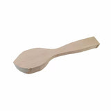 Unfinished wooden spoon blank for woodworking and carving projects on white background