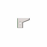 Replacement carbide insert for woodworking router bit, angled cutting edge, isolated view
