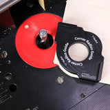Corner radius guide tool and router table setup for woodworking precision cuts