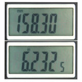 Digital caliper display showing 158.30 mm and 6.2372 inches measurements