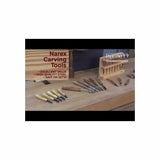 Narex wood carving tools set with high-quality steel handles on a woodworking bench
