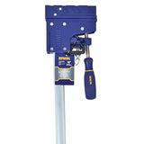 Irwin parallel woodworking clamp with blue handle and metal bar, 48-inch size, close-up