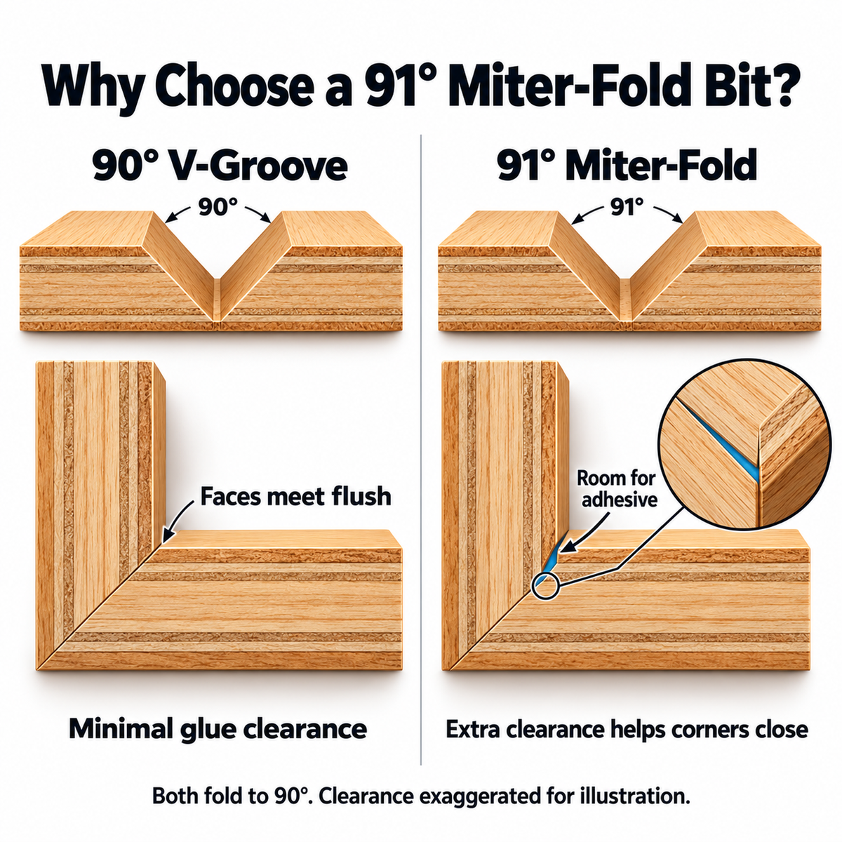 Infinity Tools Insert-Pro 91° Miterfold Router Bit, 2-5/8" D x 1-5/16" CH x 3/4" Shank
