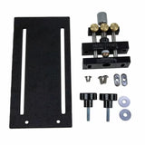 Router table micro fence jig kit with adjustment knobs, screws, and mounting plate
