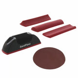 Woodworking sandplane set with interchangeable sanding pads and sanding disc
