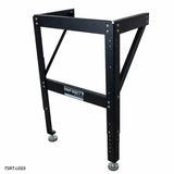 Adjustable metal router table stand frame with leveling feet for woodworking